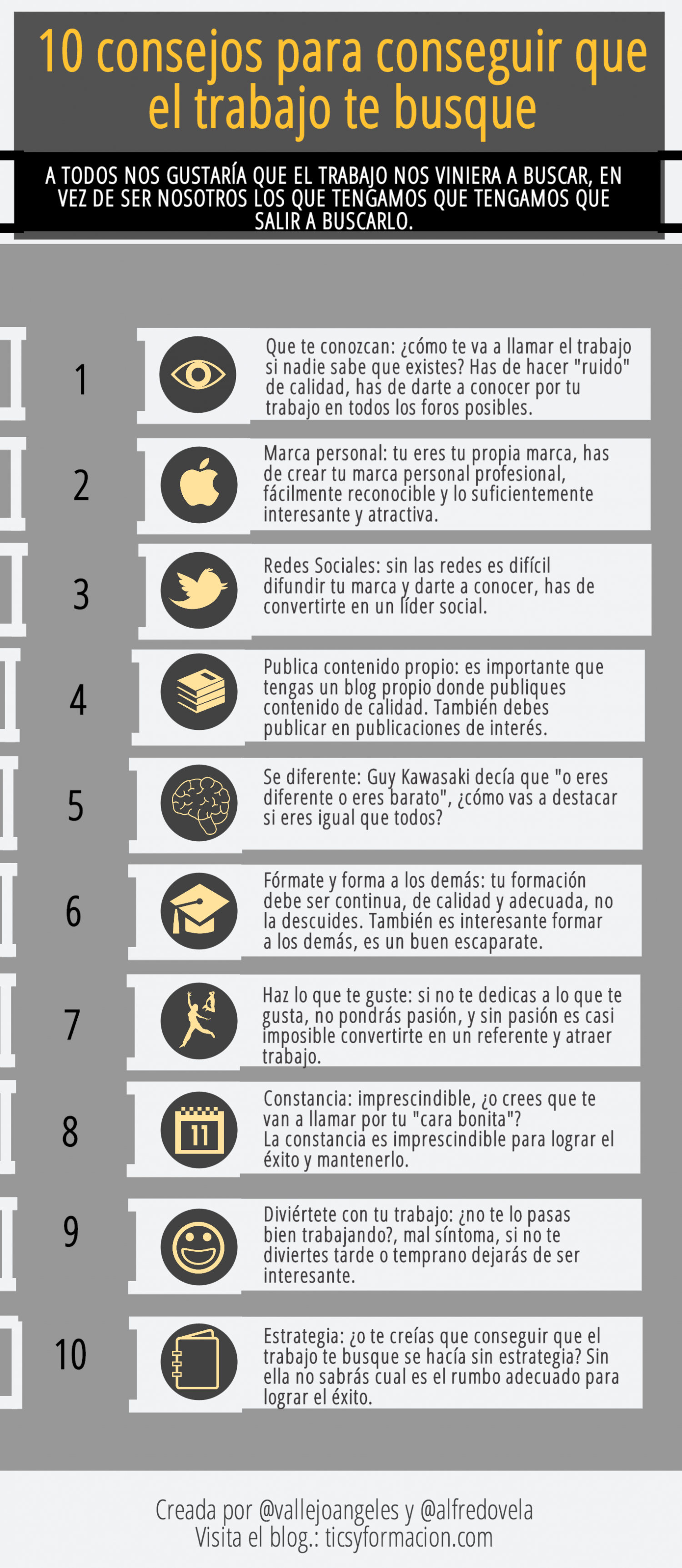 10 consejos para que el trabajo te busque Infographic