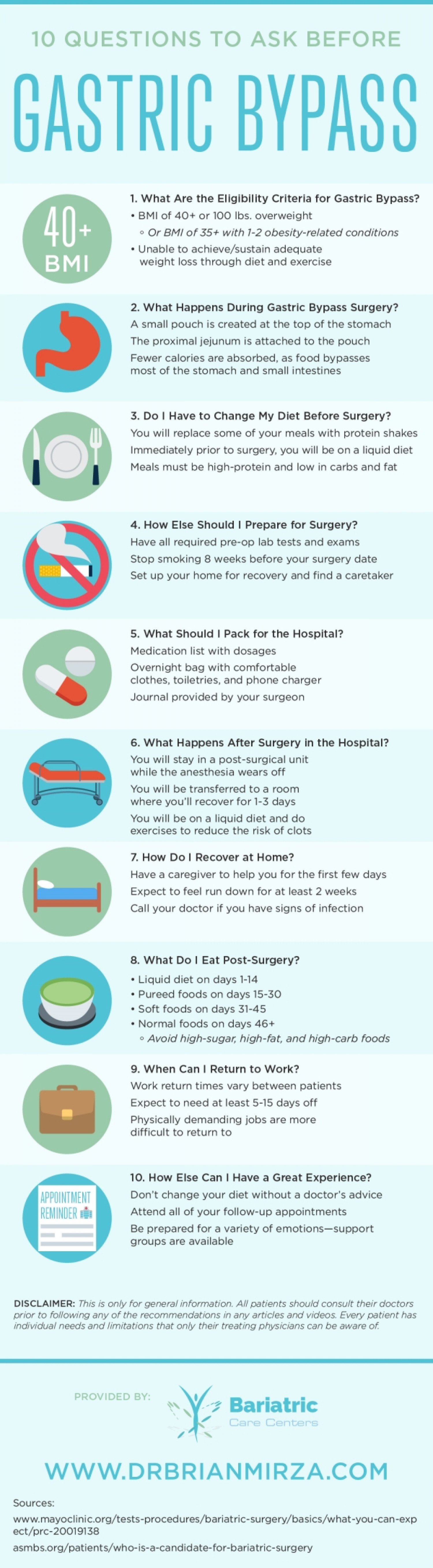 10 Questions to Ask Before Gastric Bypass Infographic
