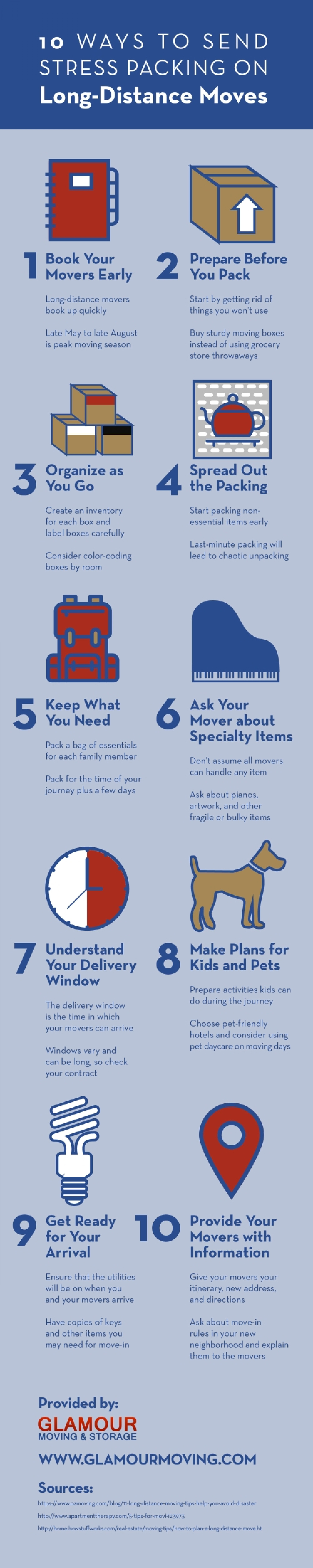 10 Ways to Send Stress Packing on Long-Distance Moves Infographic