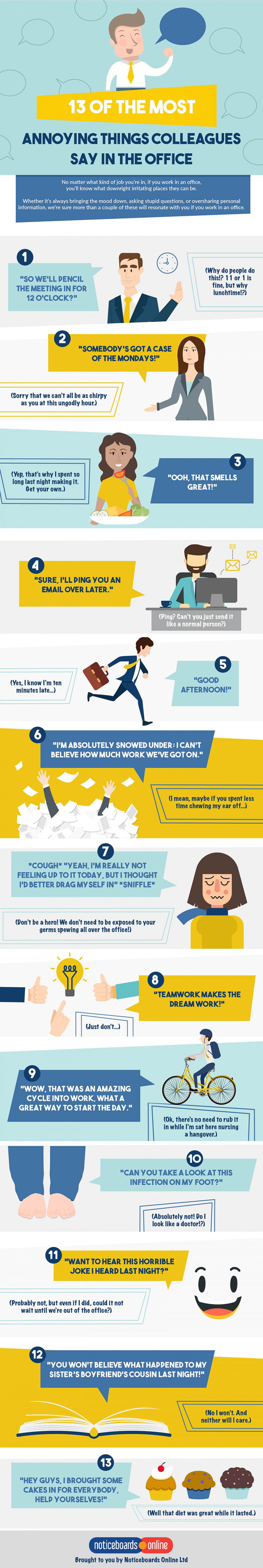 13 Of The Most Annoying Things Colleagues Say In The Office Infographic