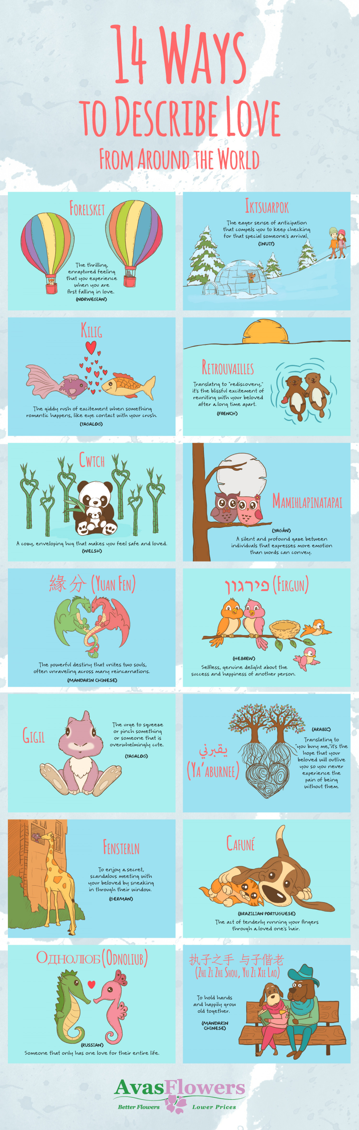 14 Ways to Describe Love From Around the World Infographic