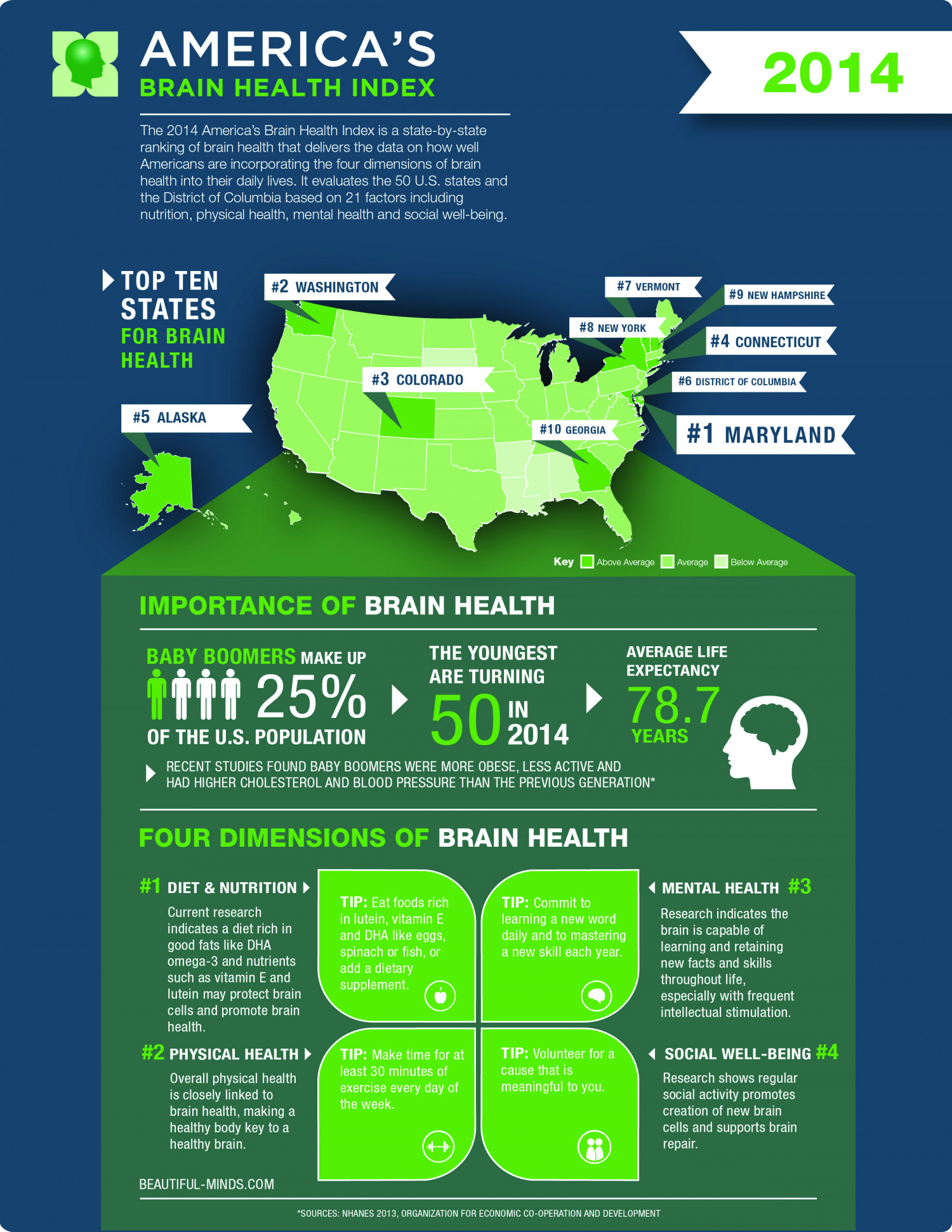 2014 America's Brain Health Index Infographic