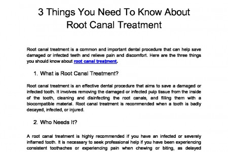 3 Things You Need To Know About Root Canal Treatment Infographic