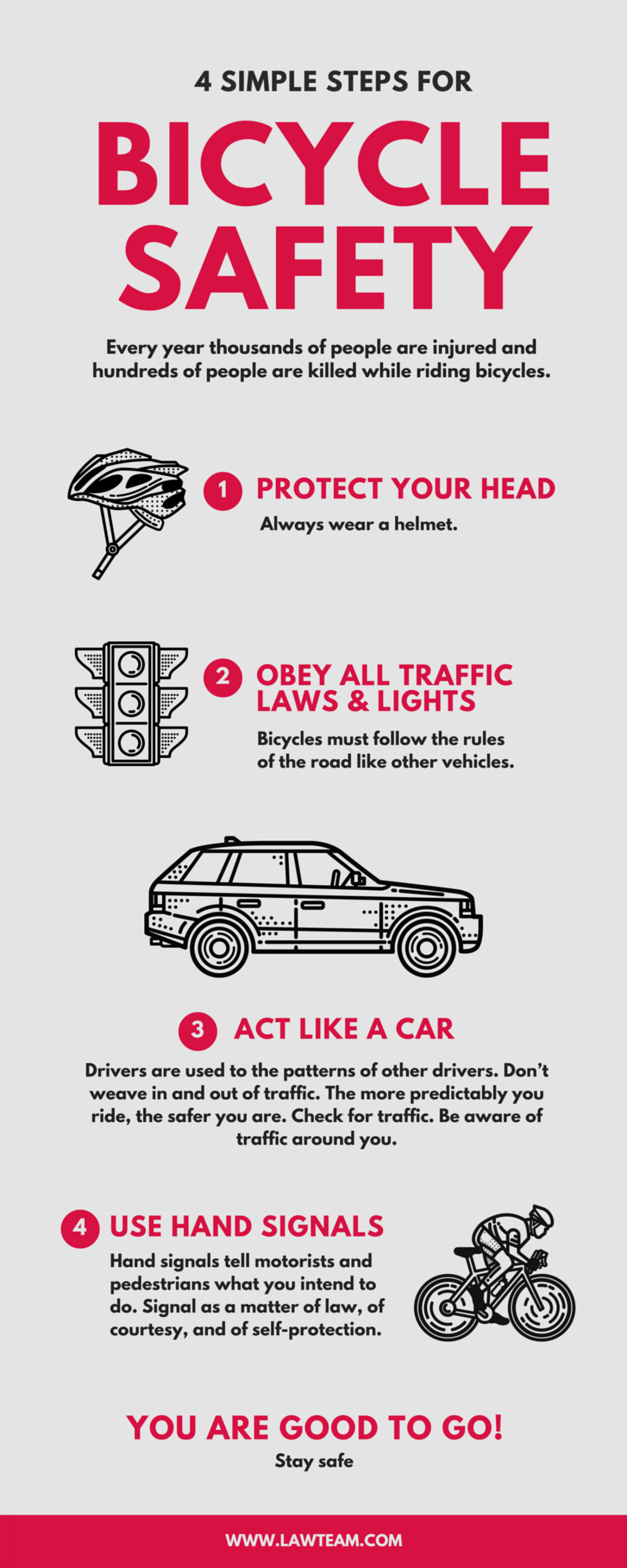 4 Simple Steps for Bicycle Safety Infographic