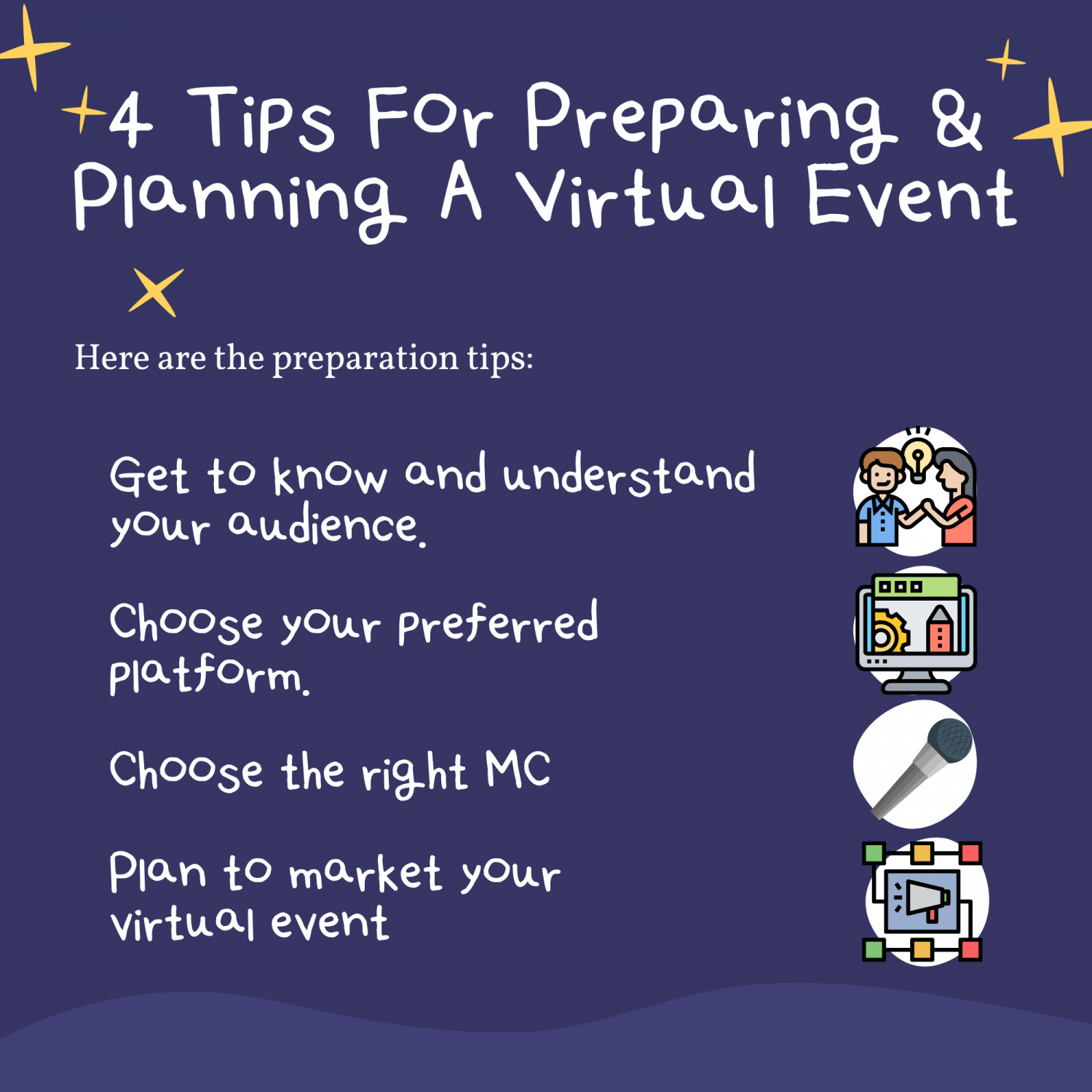 4 Tips For Preparing & Planning A Virtual Event Infographic