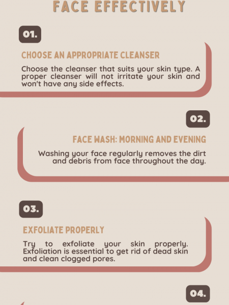 4 Tips to Cleanse your Face Effectively Infographic