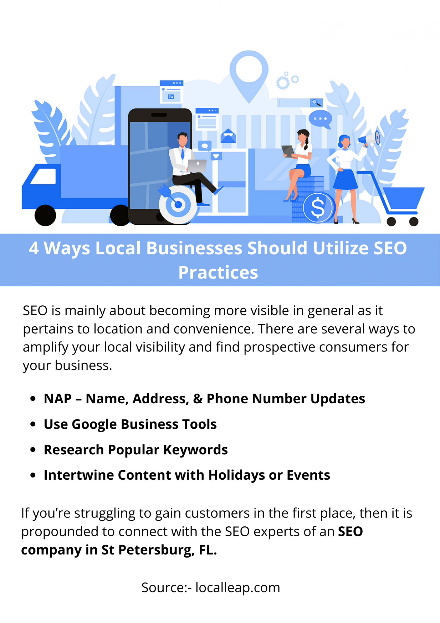 4 Ways Local Businesses Should Utilize SEO Practices Infographic