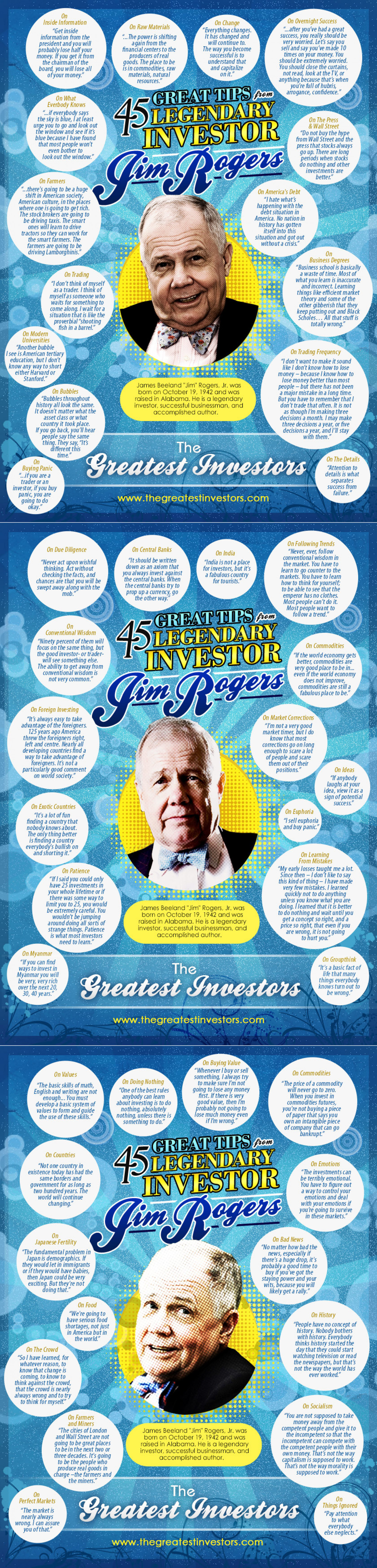 45 Bits of Wisdom From Great Investor Jim Rogers Infographic