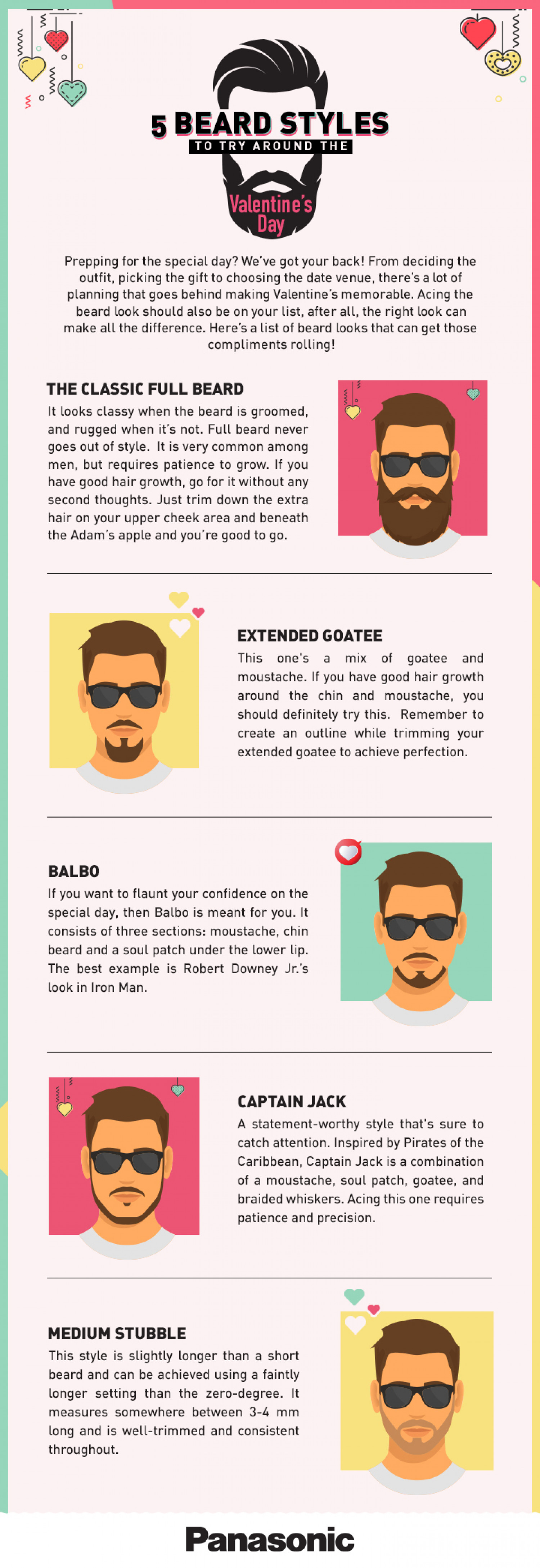 5 Beard Styles for 2022 Valentine's Day Infographic