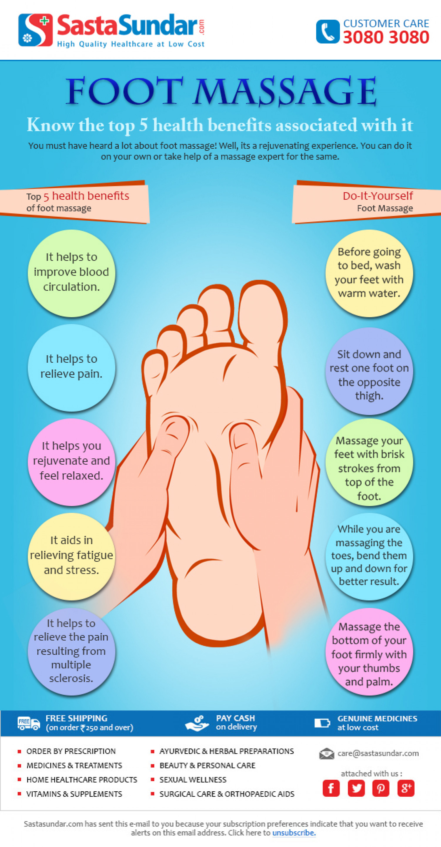 5 Health Benefits Of Foot Massage Infographic