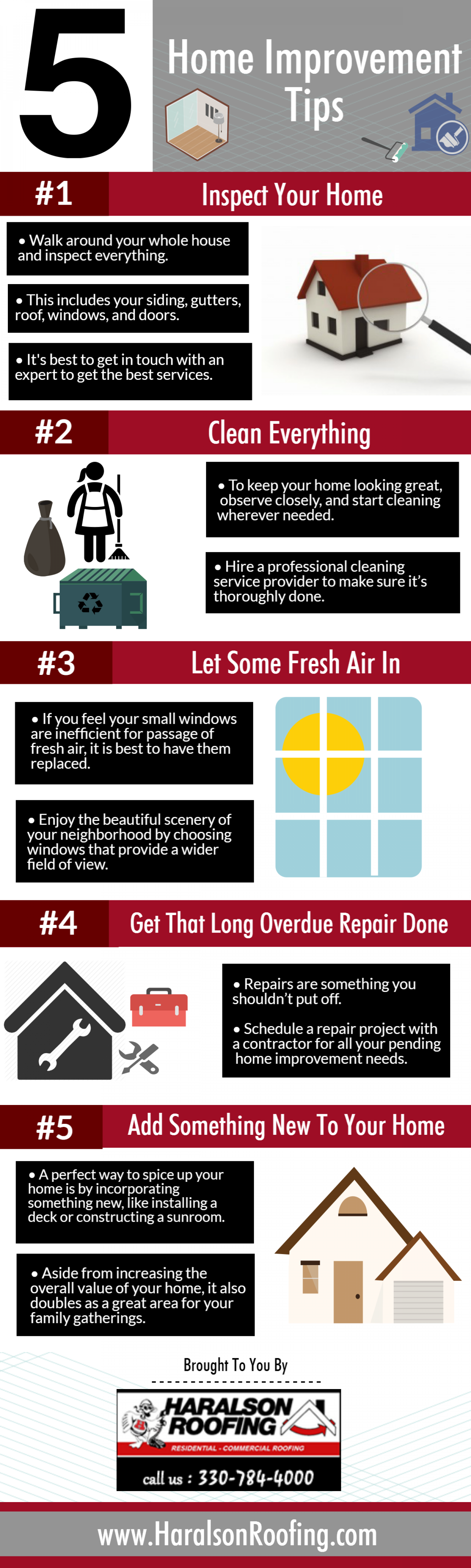 5 Home Improvement Tips Infographic