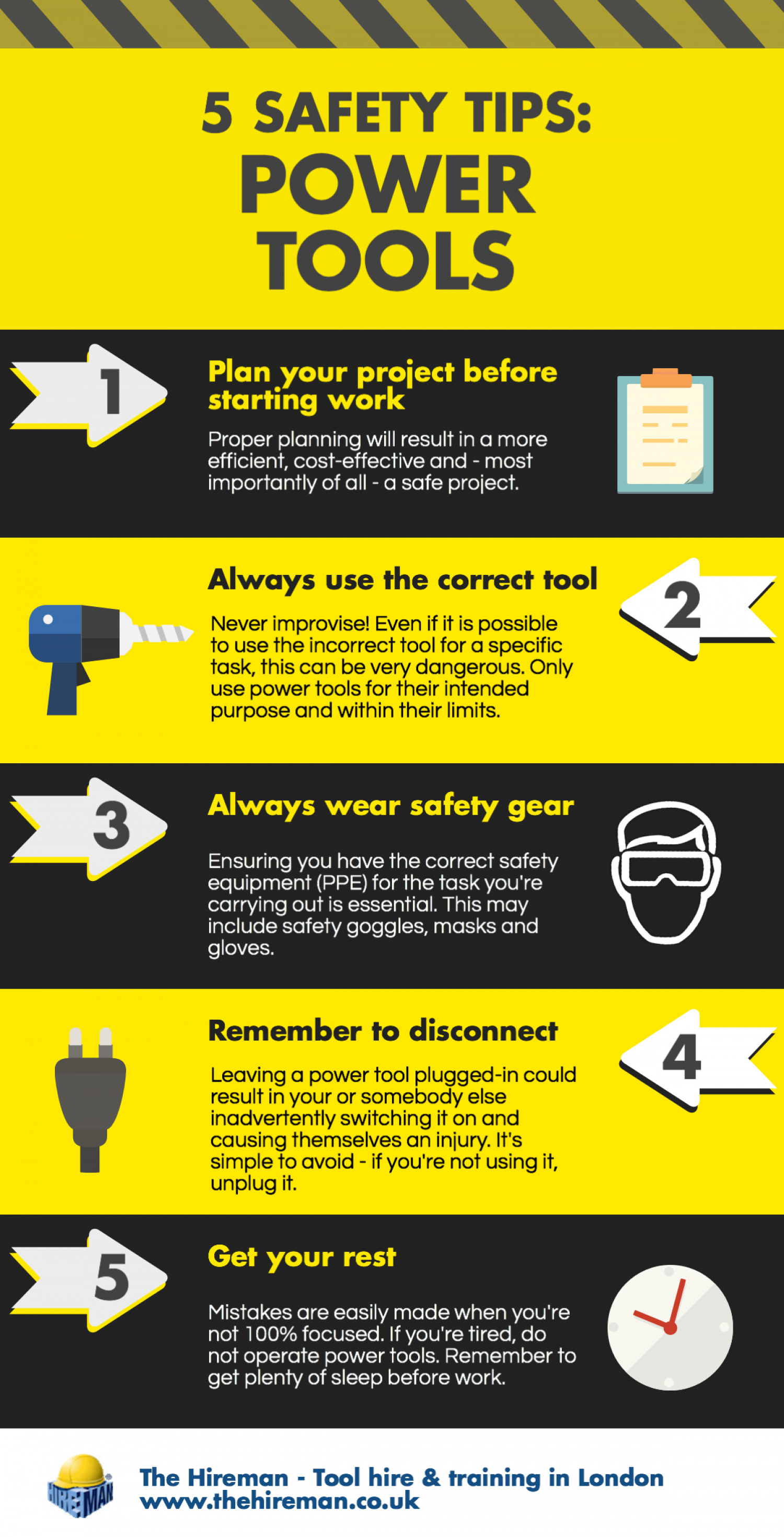 5 Power Tool Safety Tips Infographic