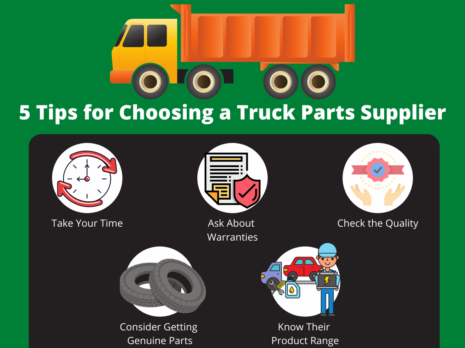 5 Tips for Choosing a Truck Parts Supplier Infographic