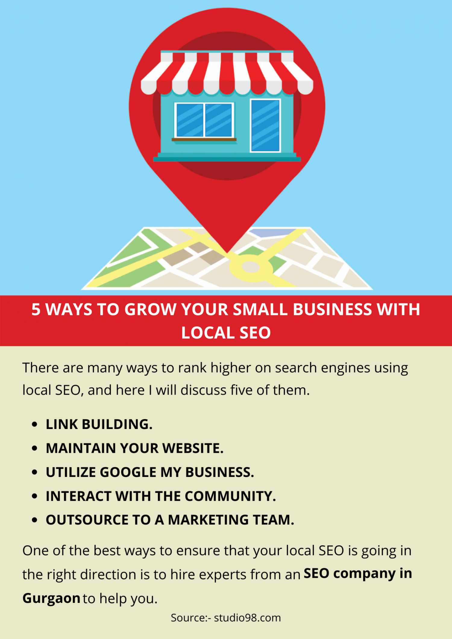 5 WAYS TO GROW YOUR SMALL BUSINESS WITH LOCAL SEO Infographic