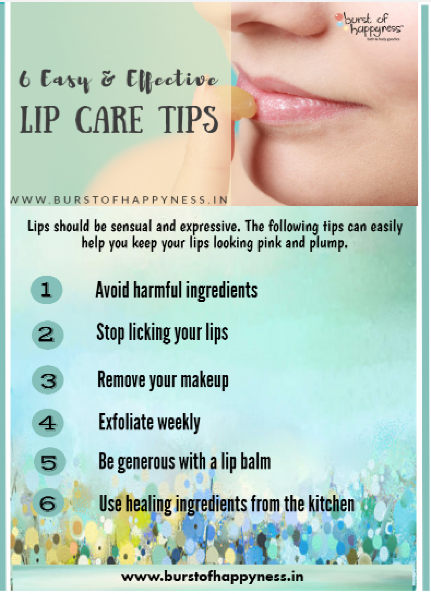 6 Easy And Effective Lip Care Tips Infographic