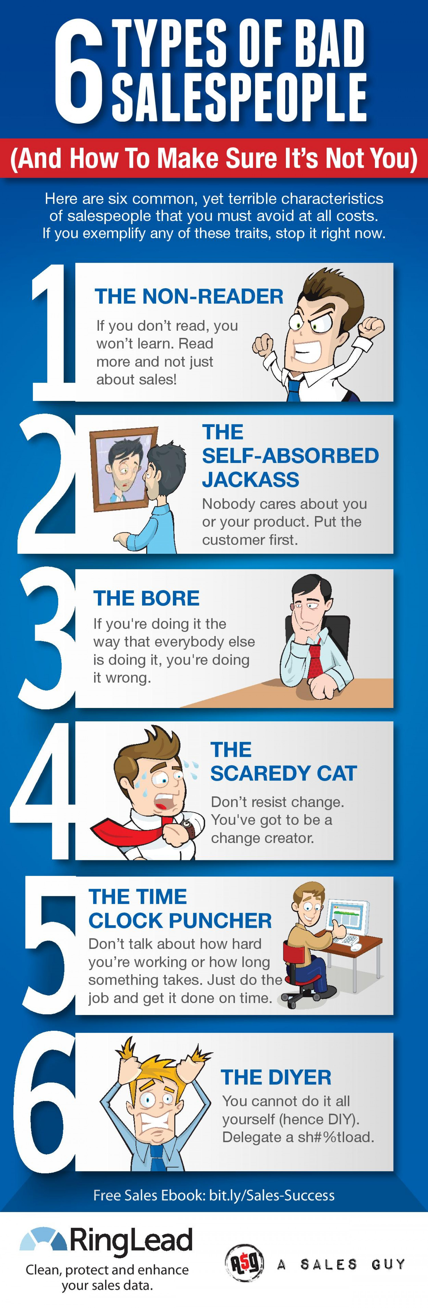 6 Types of Bad Salespeople Infographic