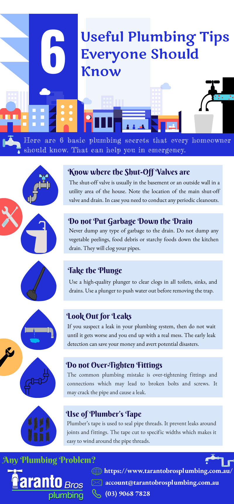 6 Useful Plumbing Tips Everyone Should Know Infographic