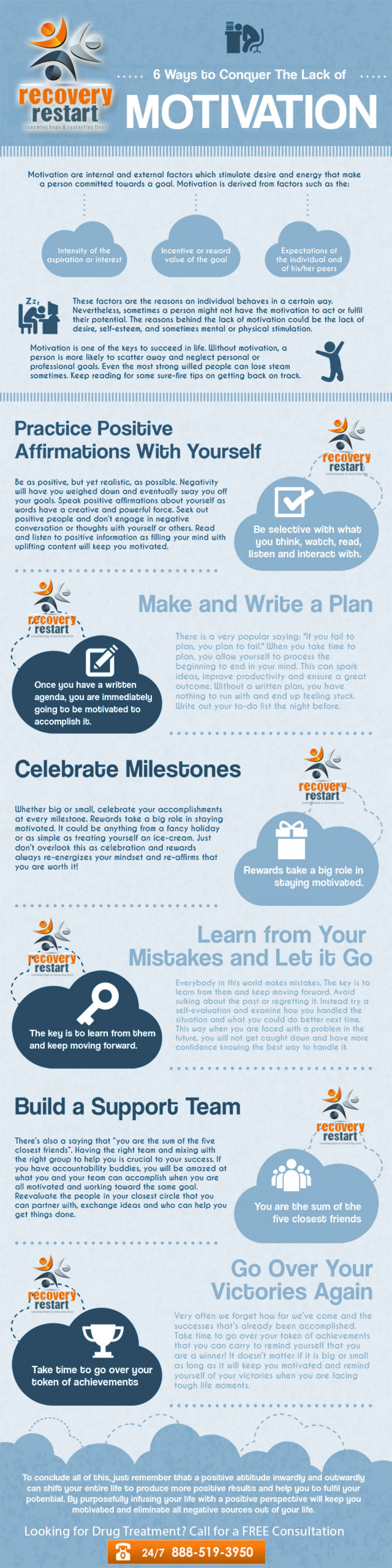 6 Ways to Conquer the Lack of Motivation Infographic