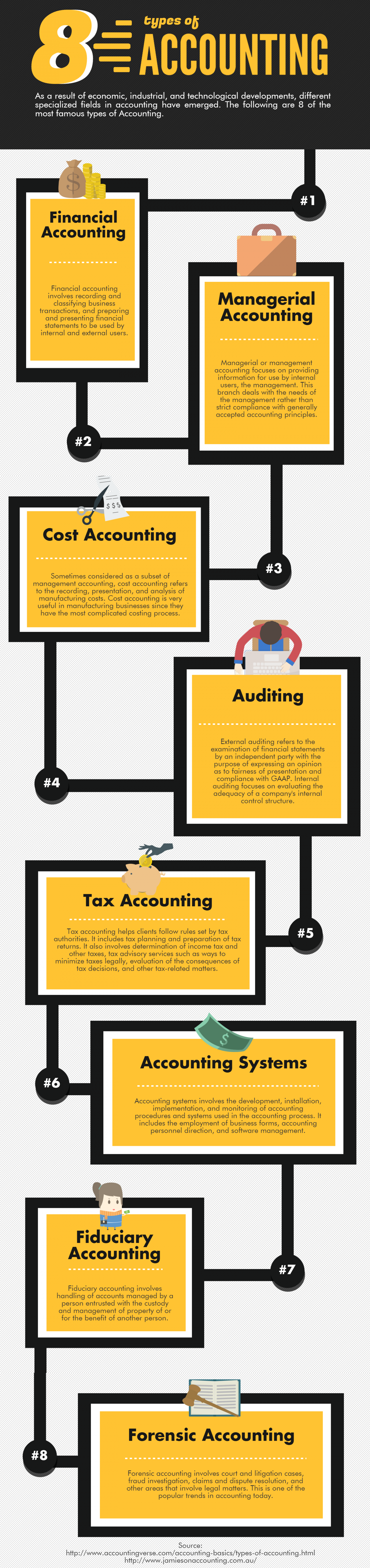 8 Types of Accounting Infographic