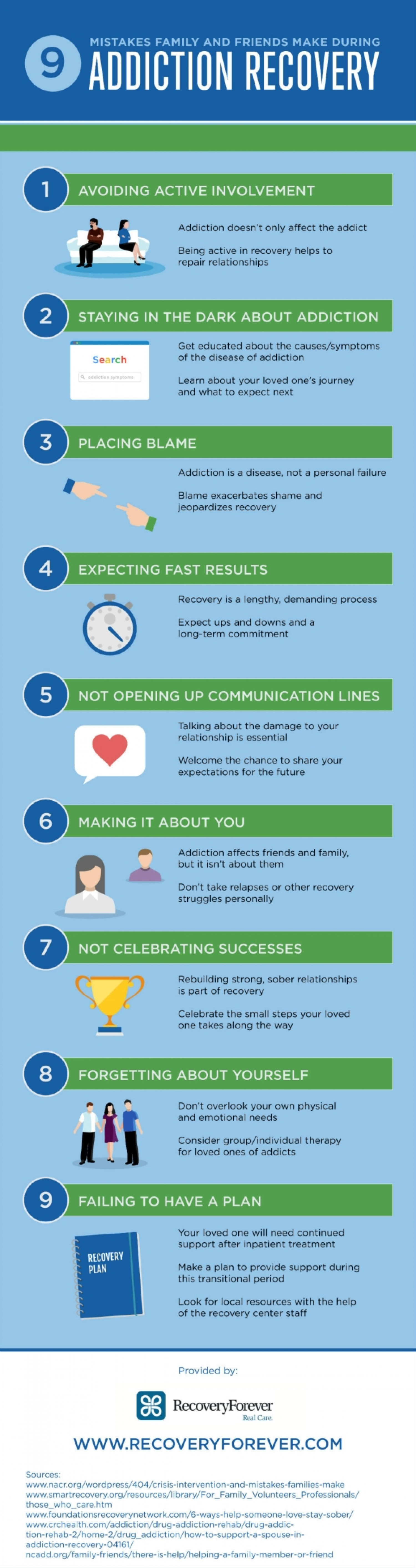  9 Mistakes Family and Friends Make During Addiction Recovery Infographic