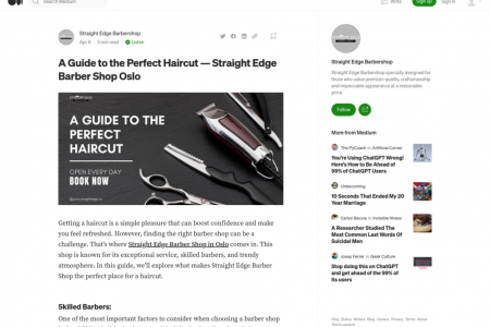 A Guide to the Perfect Haircut - Straight Edge Barber Shop Oslo Infographic