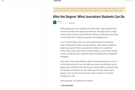 After the Degree: What Journalism Students Can Do Infographic