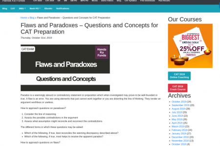 Flaws and Paradoxes – Questions and Concepts for CAT Preparation Infographic