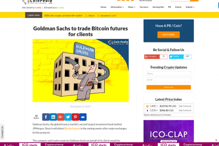 Goldman Sachs to trade Bitcoin futures for clients Infographic