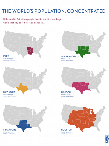 THE WORLD'S POPULATION, CONCENTRATED Infographic
