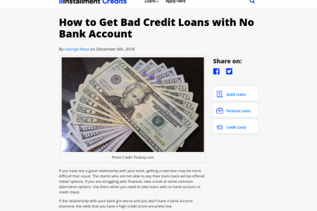 How to Get Bad Credit Loans with No Bank Account Infographic