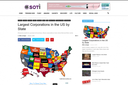 Largest Corporations in the US by State Infographic