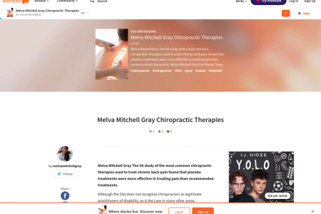 Melva Mitchell Gray  Chiropractic Therapies Infographic