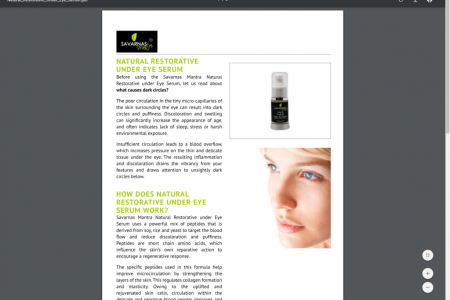 Natural Restorative Under Eye Serum - Savarnas Mantra Infographic