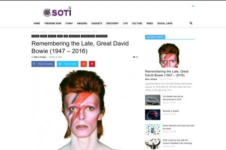 Remembering the Late, Great David Bowie (1947 – 2016) Infographic