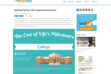 Saving Up For Life’s Special Occasions Infographic