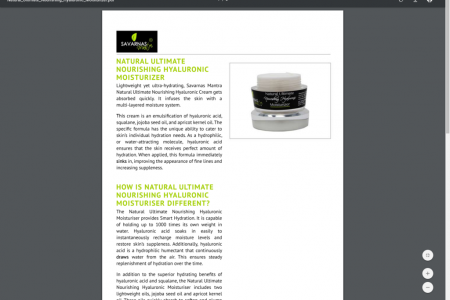 Shop Natural Ultimate Nourishing Hyaluronic Moisturizer Online Infographic