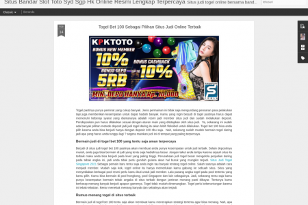 Situs Bandar Slot Toto Syd Sgp Hk Online Resmi Lengkap Terpercaya  Infographic