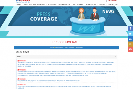 UFlex Latest News, Insights, Media Coverage, Press Coverage and Happenings Infographic