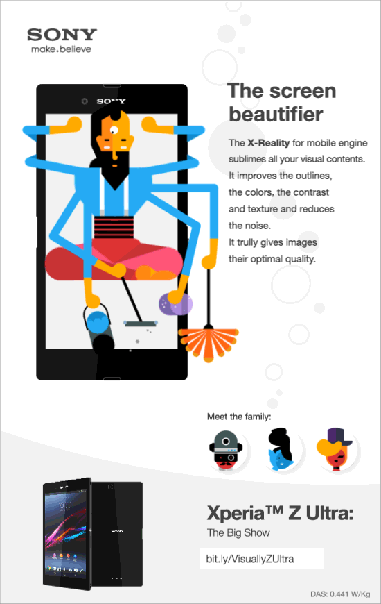 Xperia Z Ultra: The screen beautifier Infographic