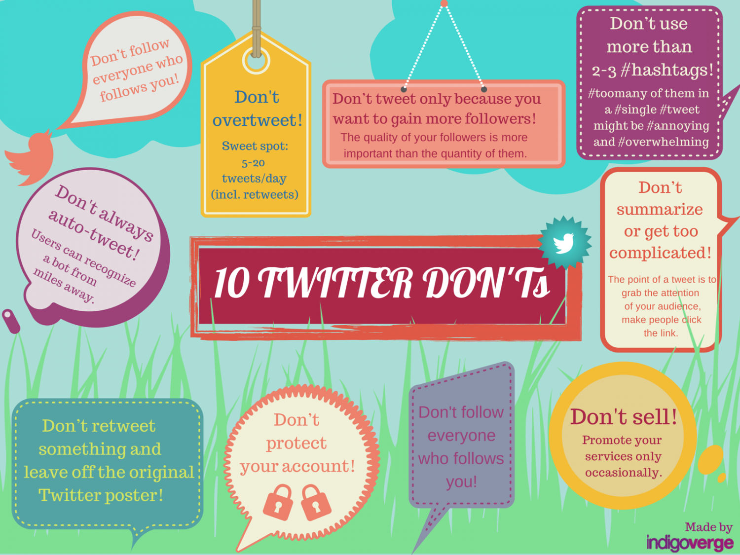 Twitter Marketing - 10 DON'Ts Infographic