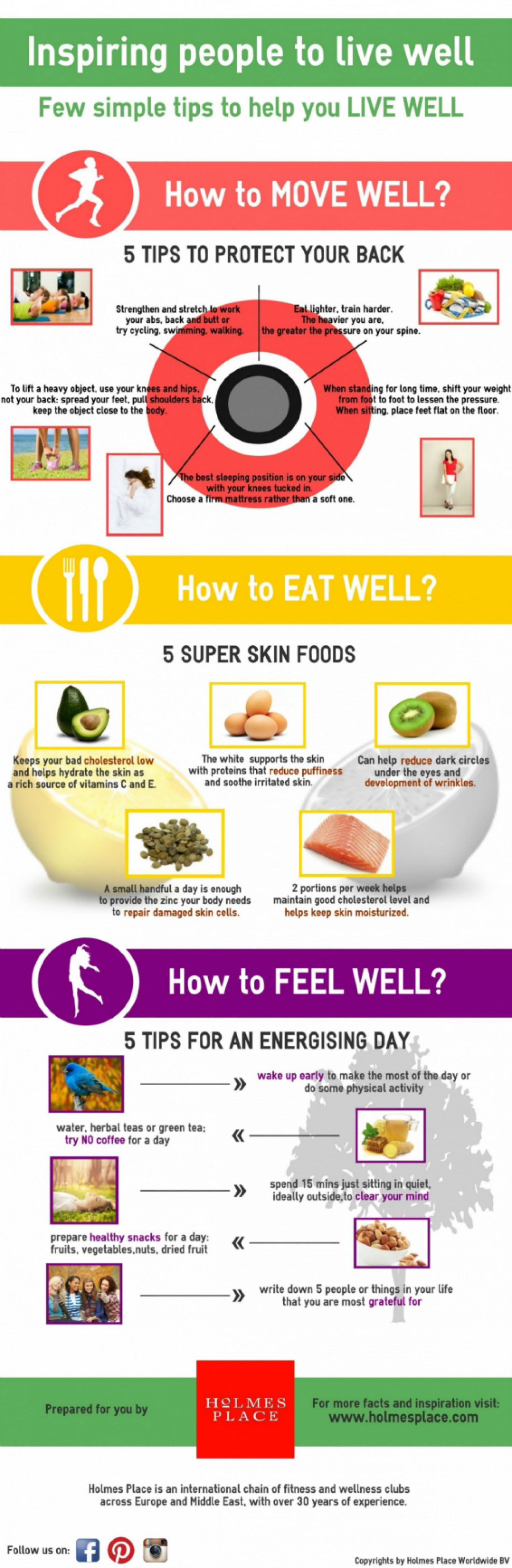 A few simple tips to live well Infographic