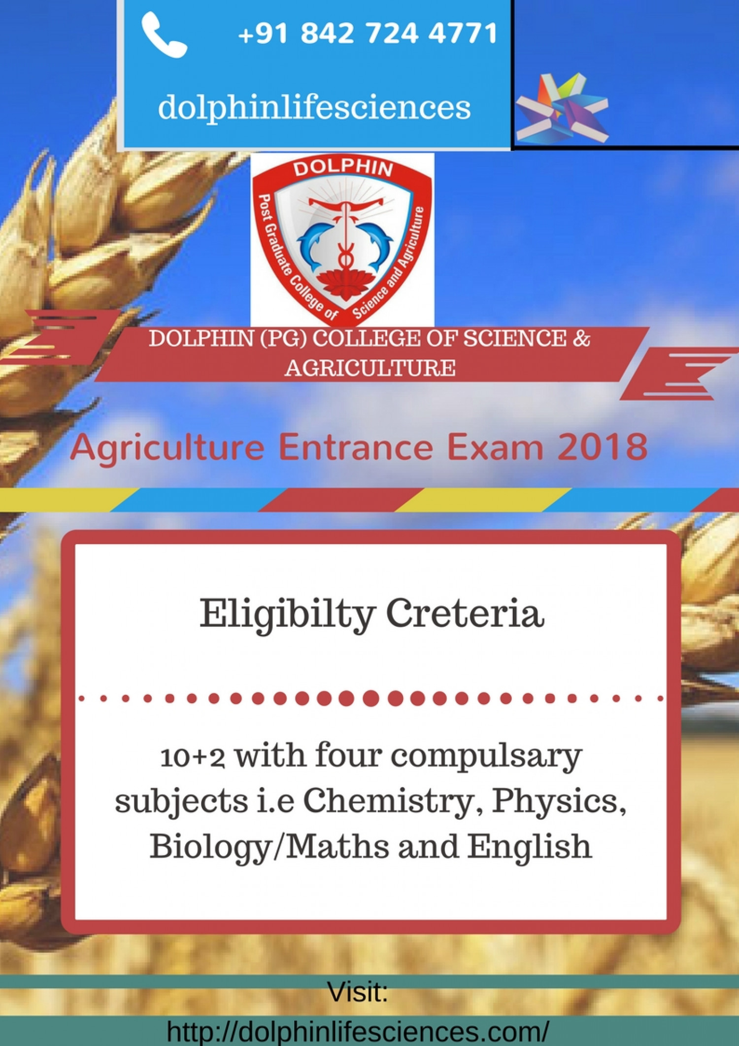 Agriculture Entrance Exam 2018 Infographic