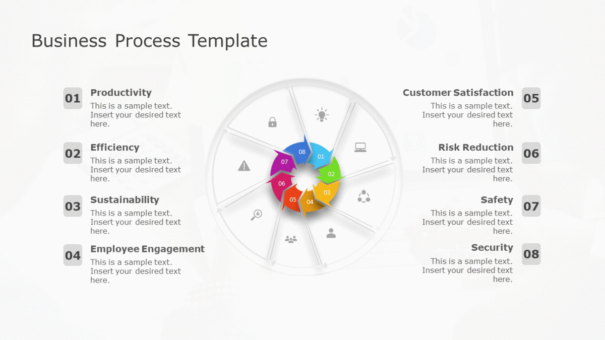 Animated 8 Step Business Process PowerPoint Template Infographic