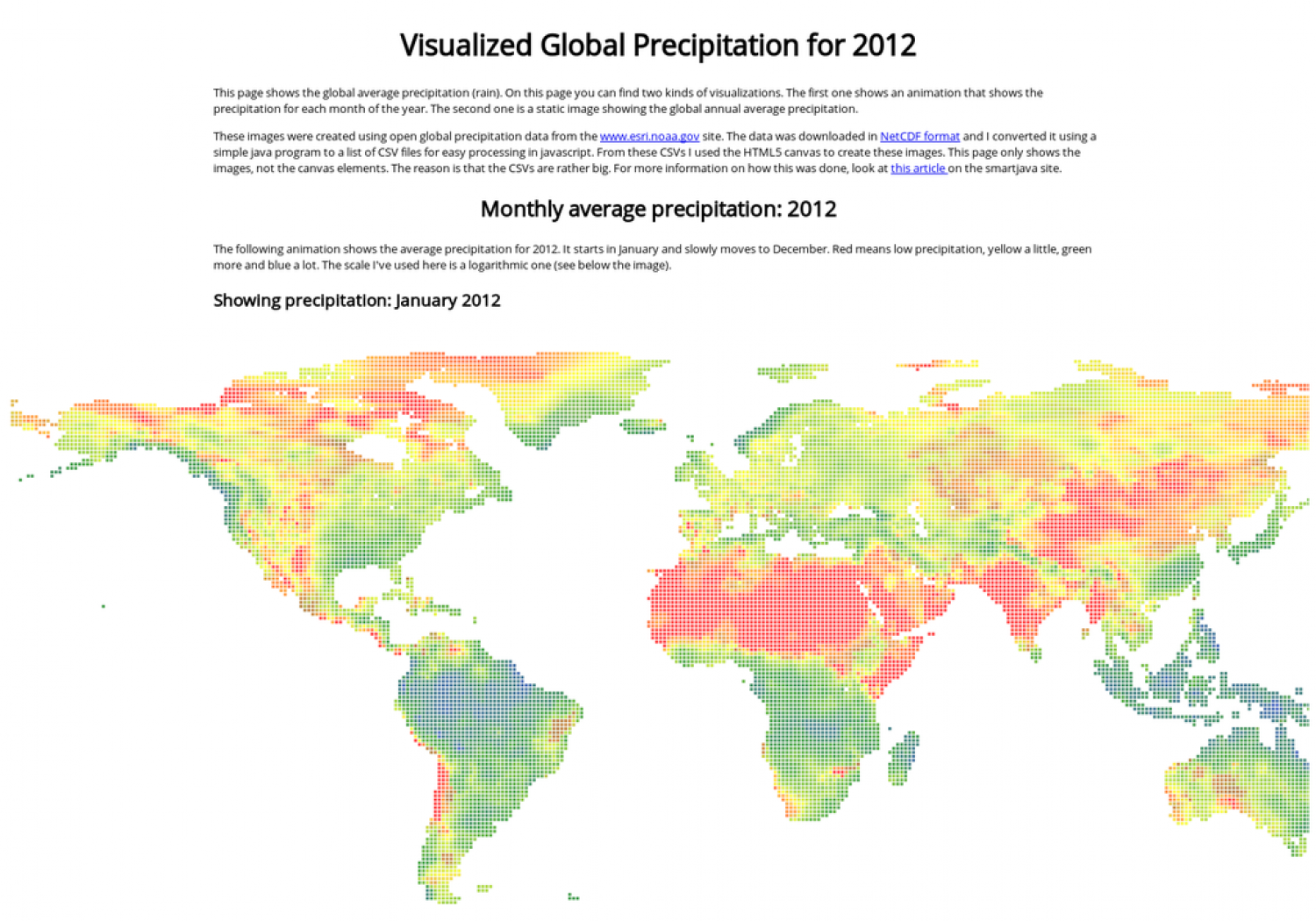 Average Animated Precipitation for 2012 Infographic
