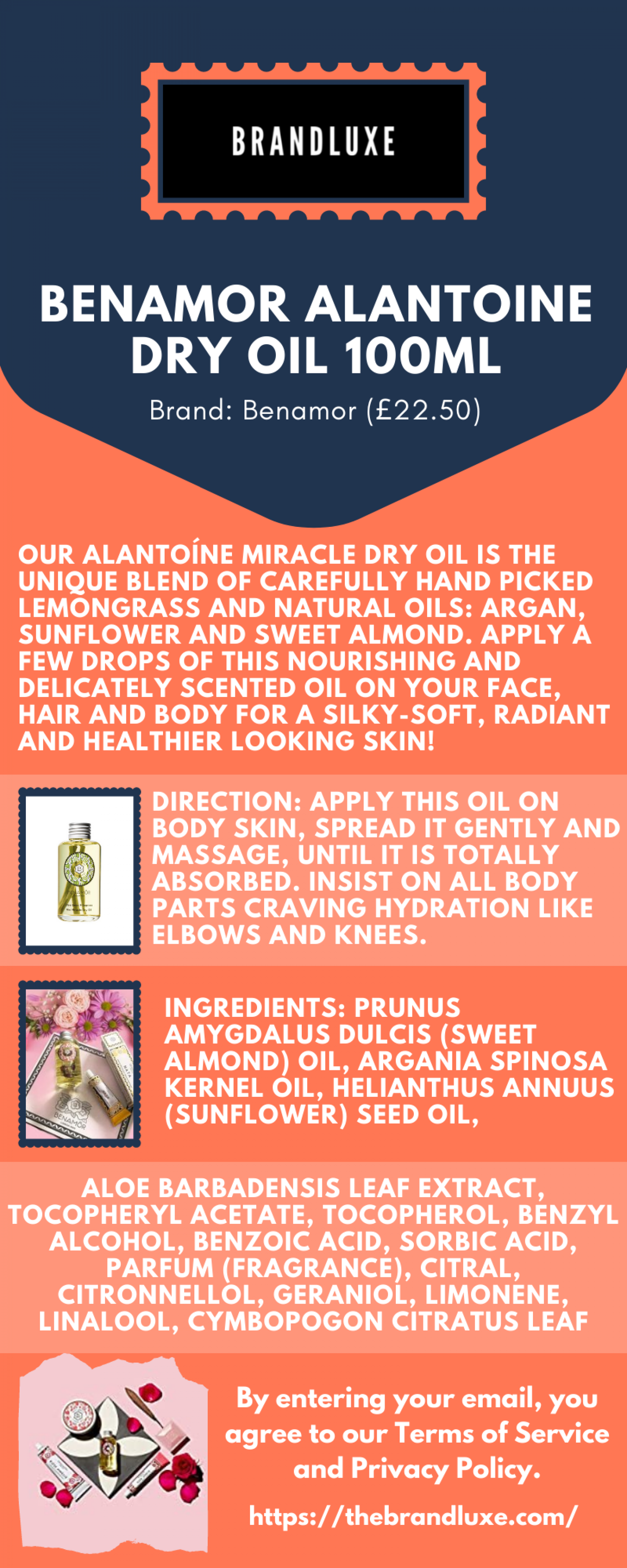 Benamor Alantoine Dry Oil Infographic