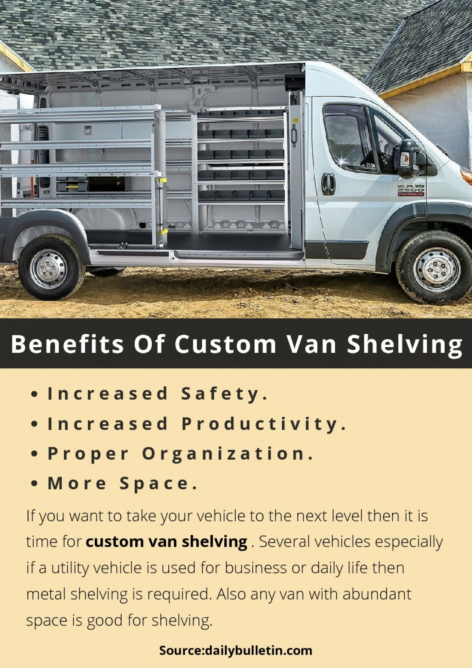 Benefits Of Custom Van Shelving Infographic