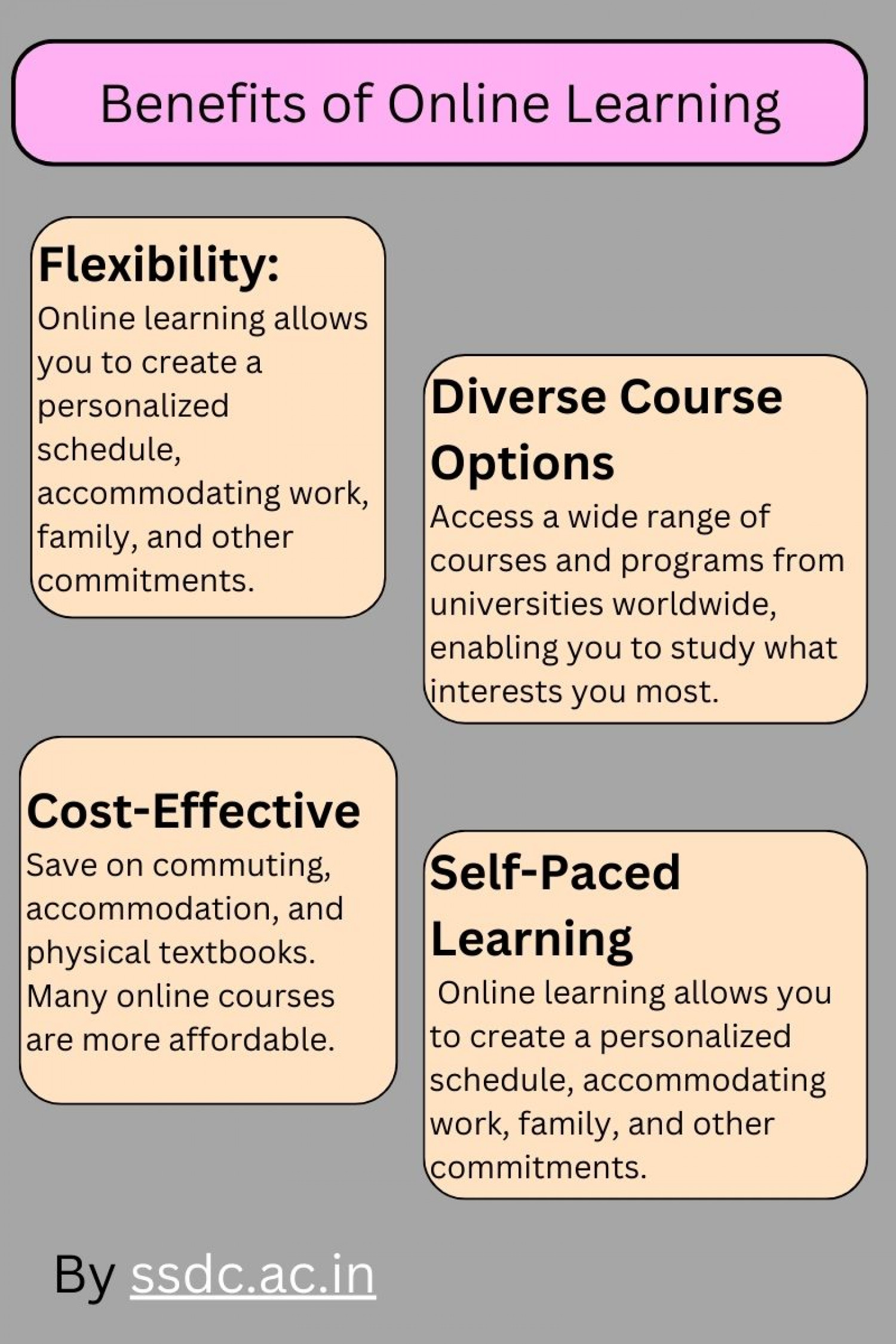Benefits of Online Learning Infographic