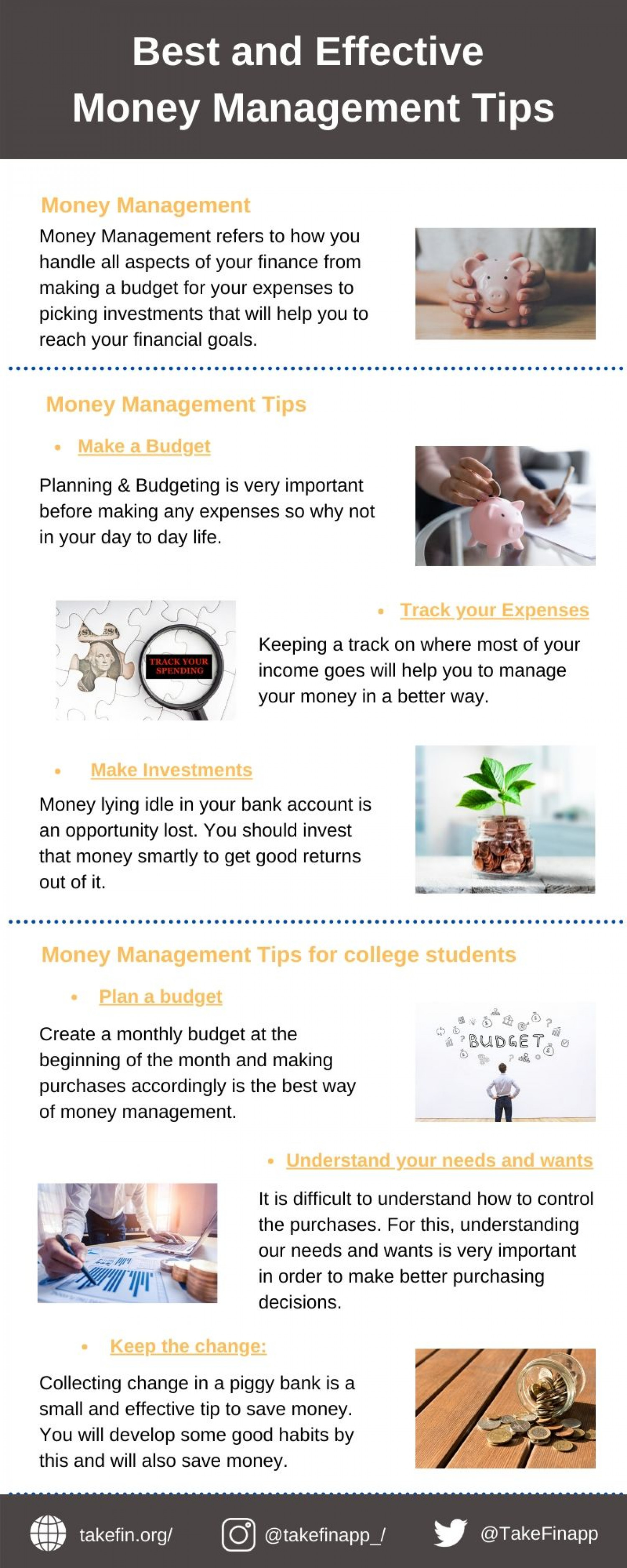 Best and Effective Money Management Tips Infographic