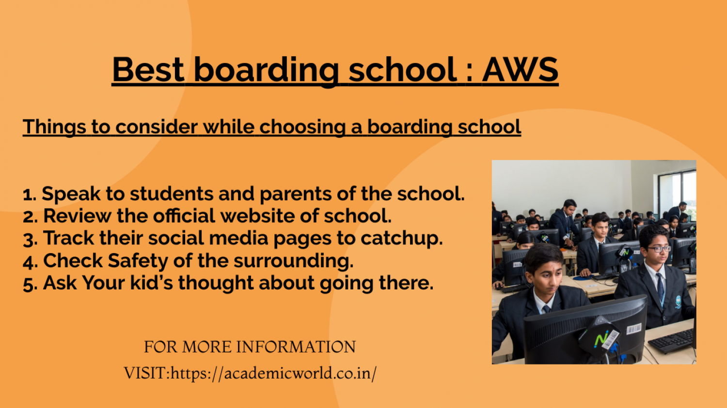 Best boarding school: AWS  Infographic