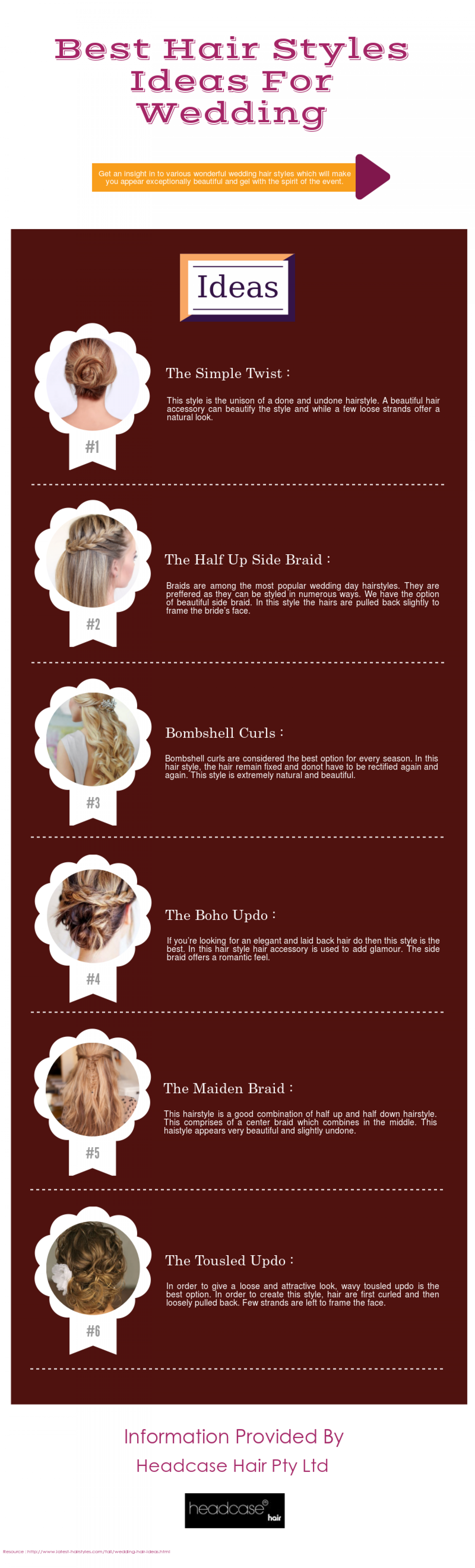 Best Hair Styles Ideas For Wedding Infographic